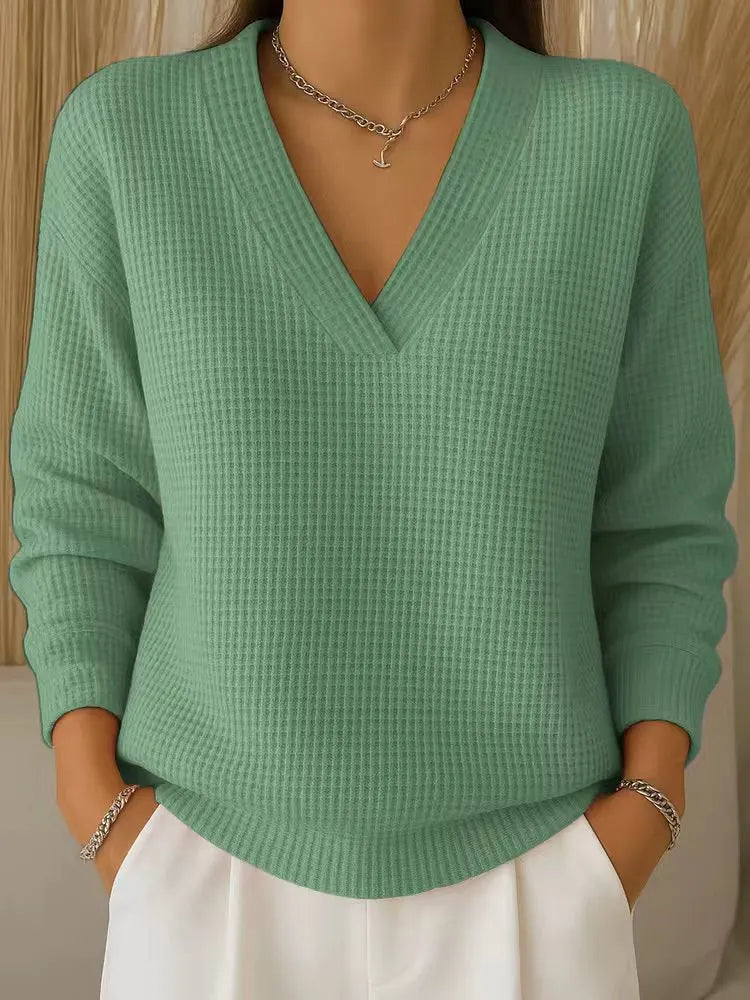 Alouina - Lässiger Waffelstrick-Pullover