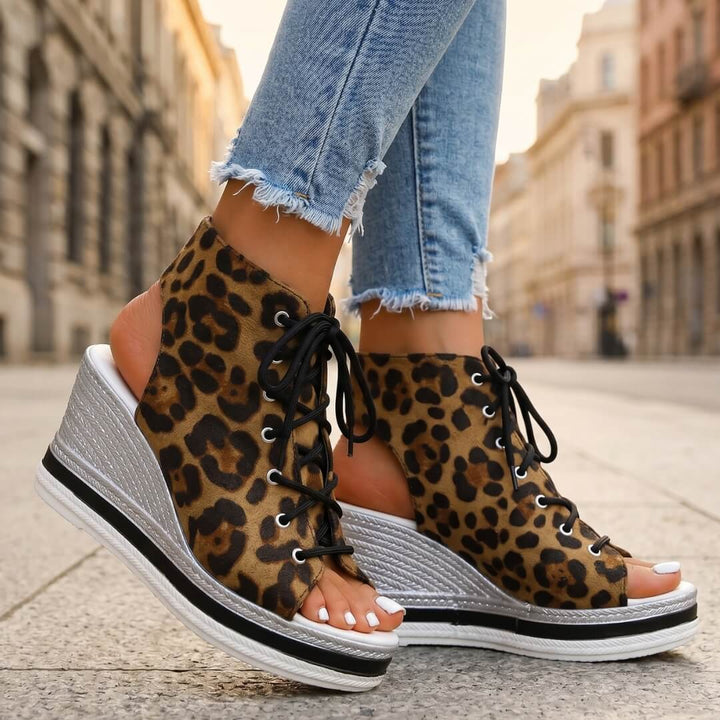 Layla - Hohe Keilsandalen zum Schnüren