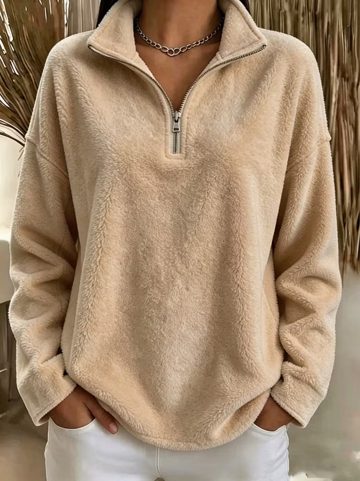Tiana - Legeres Fleece-Sweatshirt mit Stehkragen