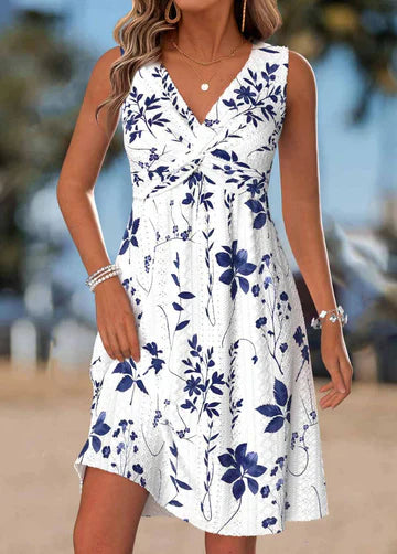 Tilly - Florales A-Linien-Kleid mit Wickeloptik