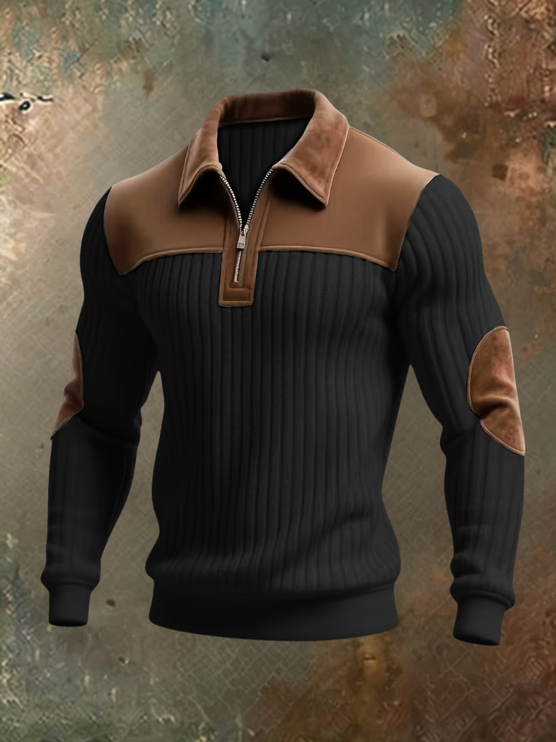 Eldvane - Premium-Rippstrick-Half-Zip-Pullover