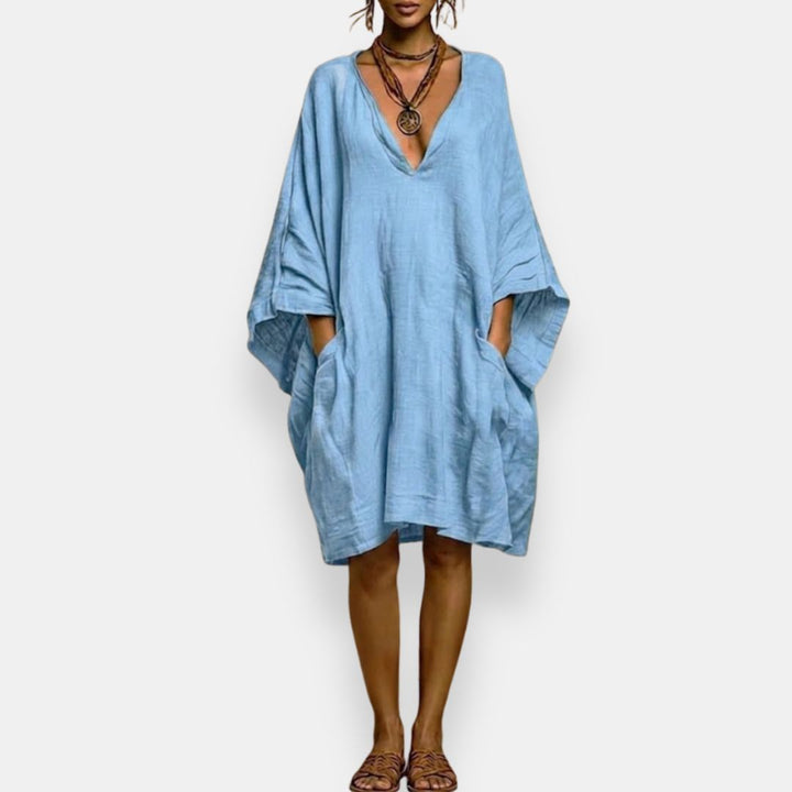 Cleo - Luftiges Batwing-Kleid mit V-Ausschnitt
