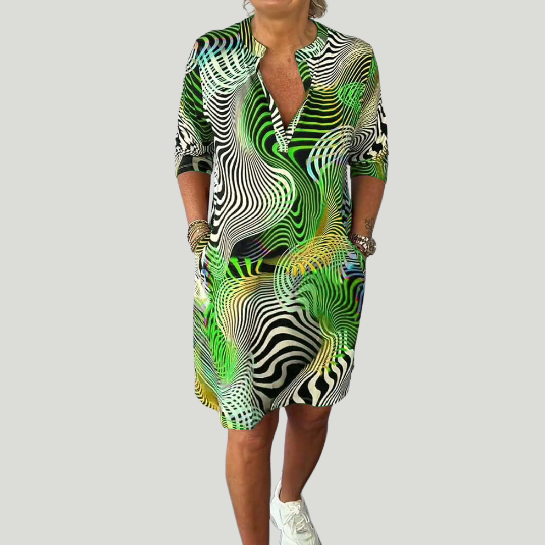 Tialora - Soft-Touch V-Ausschnitt-Kleid