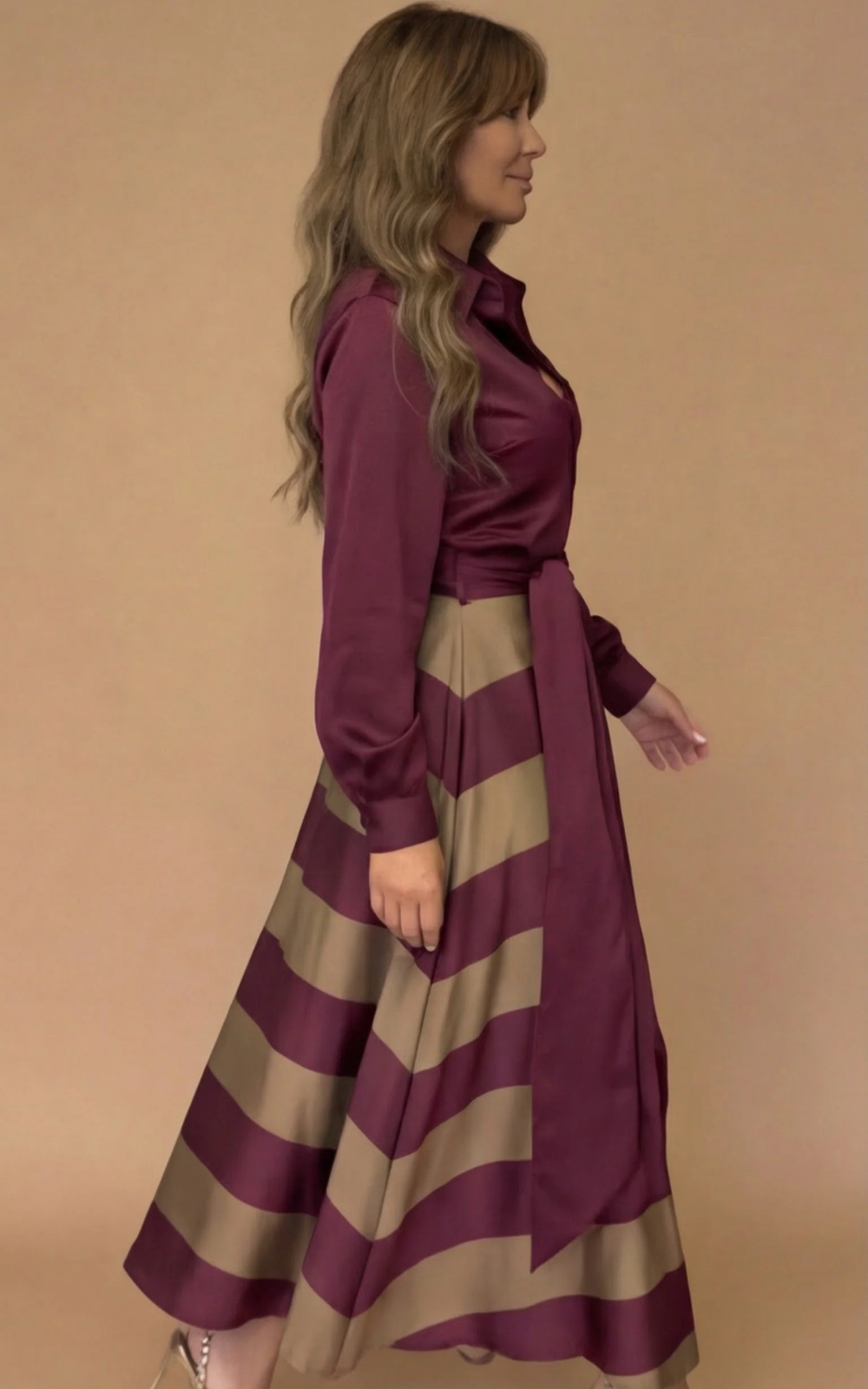 Zivara - gestreiftes Maxikleid mit weicher Haptik