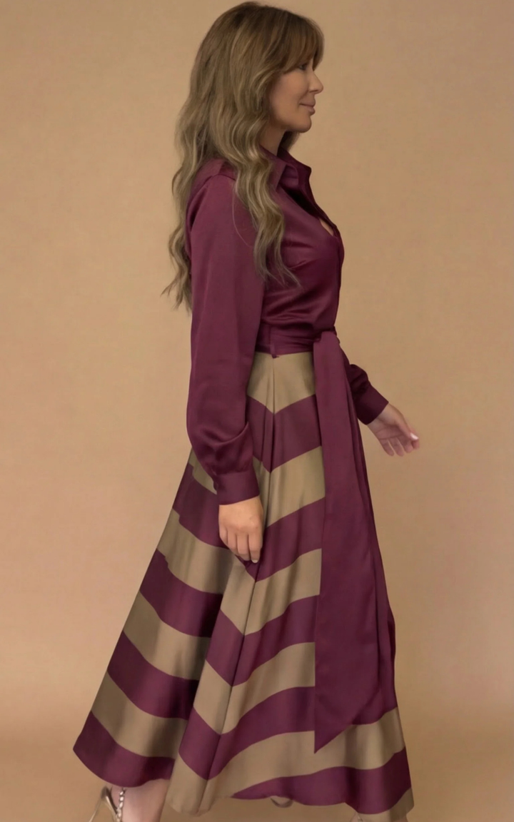 Zivara - gestreiftes Maxikleid mit weicher Haptik