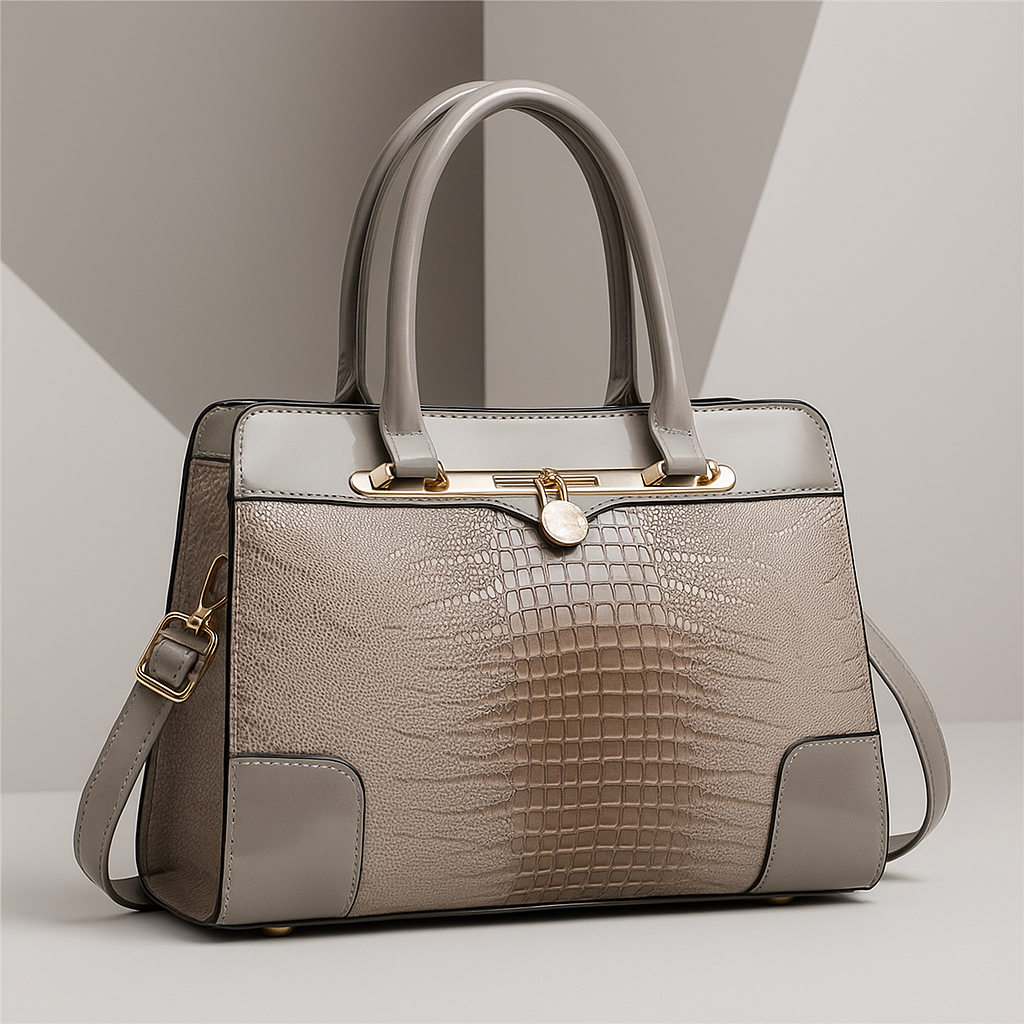 Aeryn - Strukturierte Handtasche mit Krokoprägung