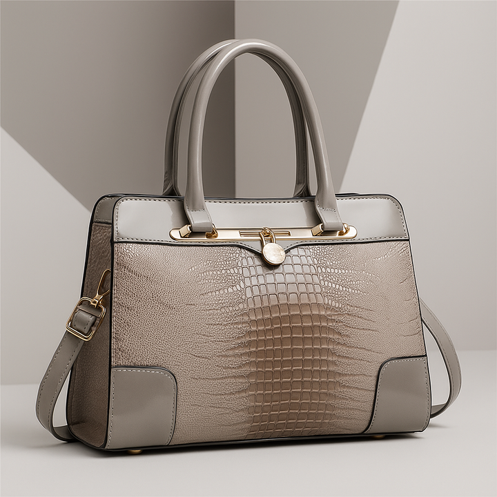 Aeryn - Strukturierte Handtasche mit Krokoprägung
