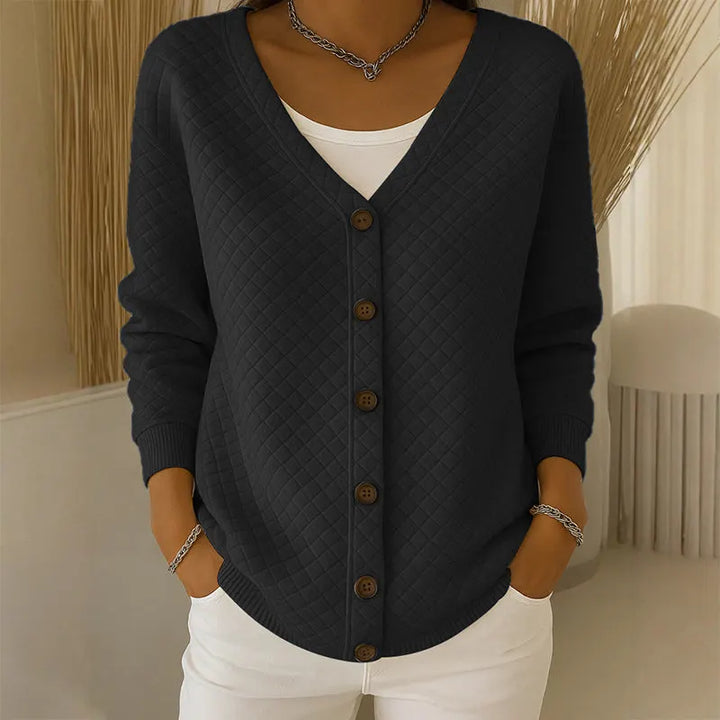 Delavie - Gepolsterter Strickcardigan mit Knopfleiste