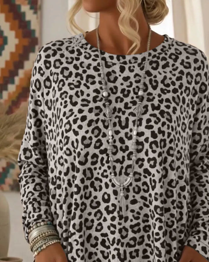 Calivelle - Weiches Langarmshirt mit Leopardenprint