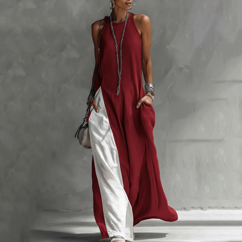 Zarella - Soft-Touch-Farbblock-Maxikleid