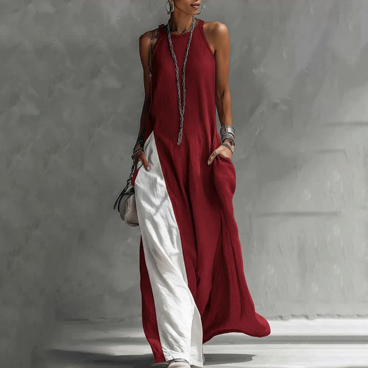 Zarella - Soft-Touch-Farbblock-Maxikleid