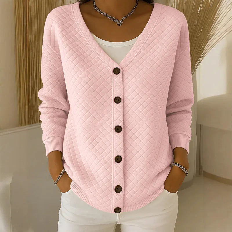 Delavie - Gepolsterter Strickcardigan mit Knopfleiste