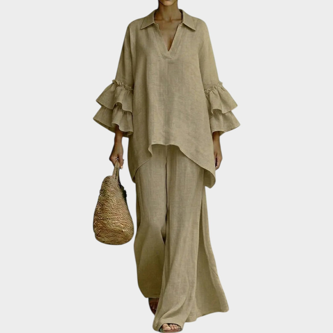 Catrin - Set aus Tunika mit Rüschenärmeln und Hose