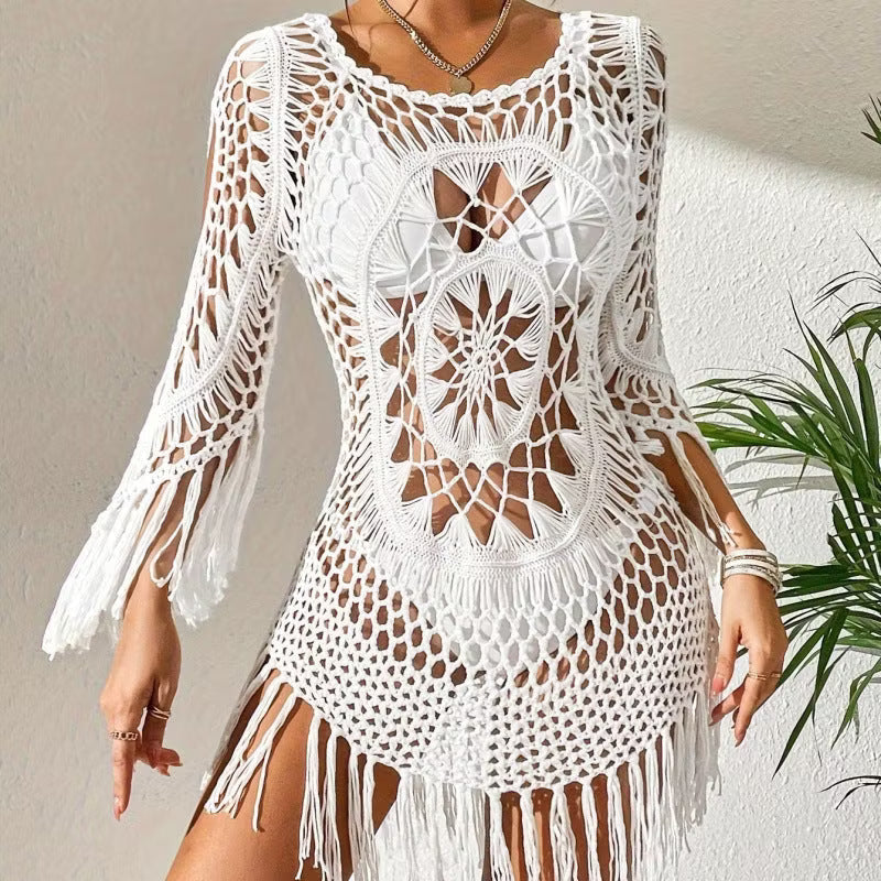 Milena - Boho gehäkelter Strandüberwurf