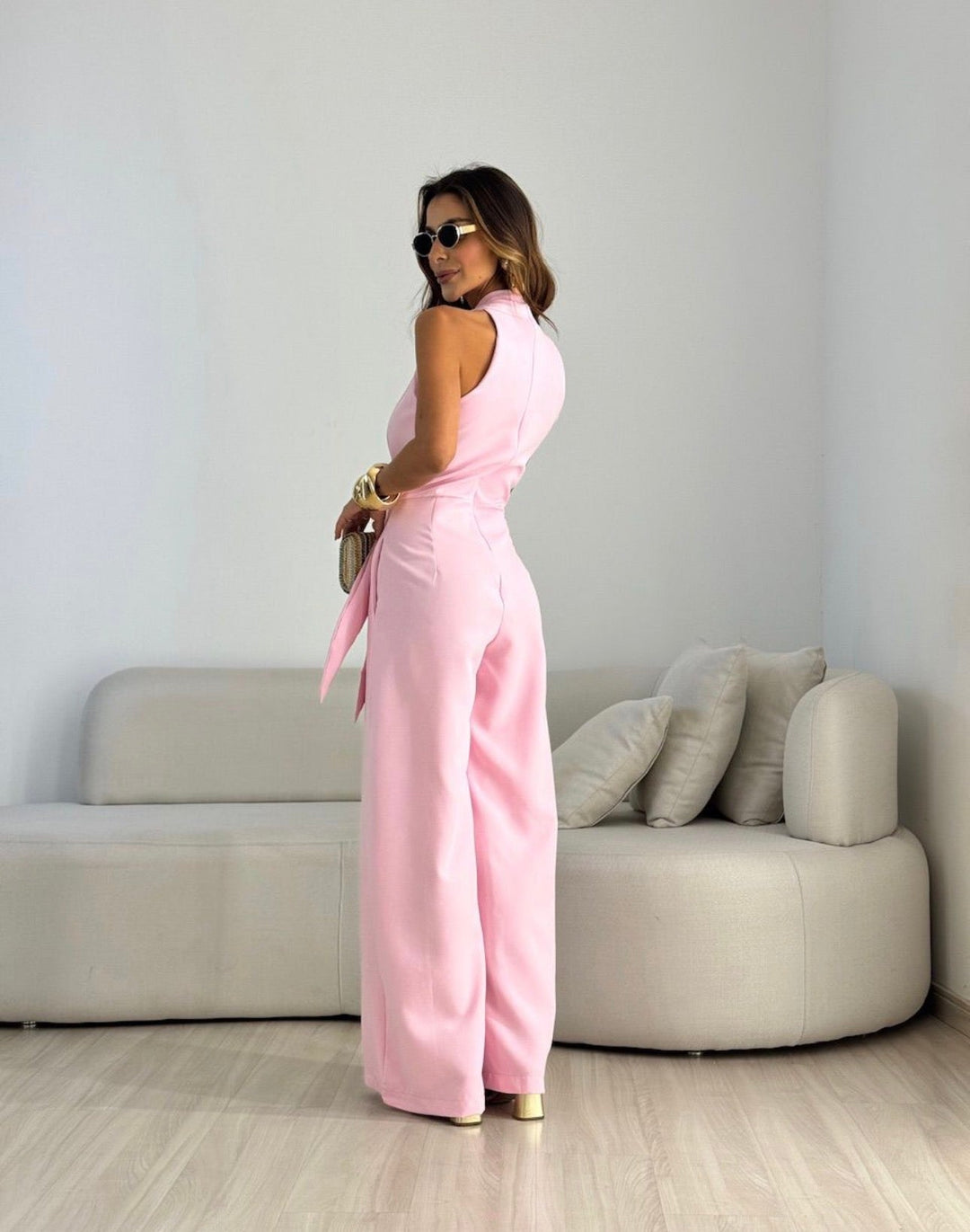 Ismerie - fließender, weitbeiniger Jumpsuit