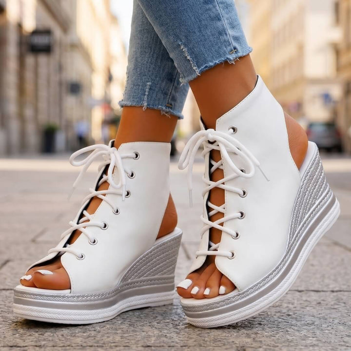 Layla - Hohe Keilsandalen zum Schnüren