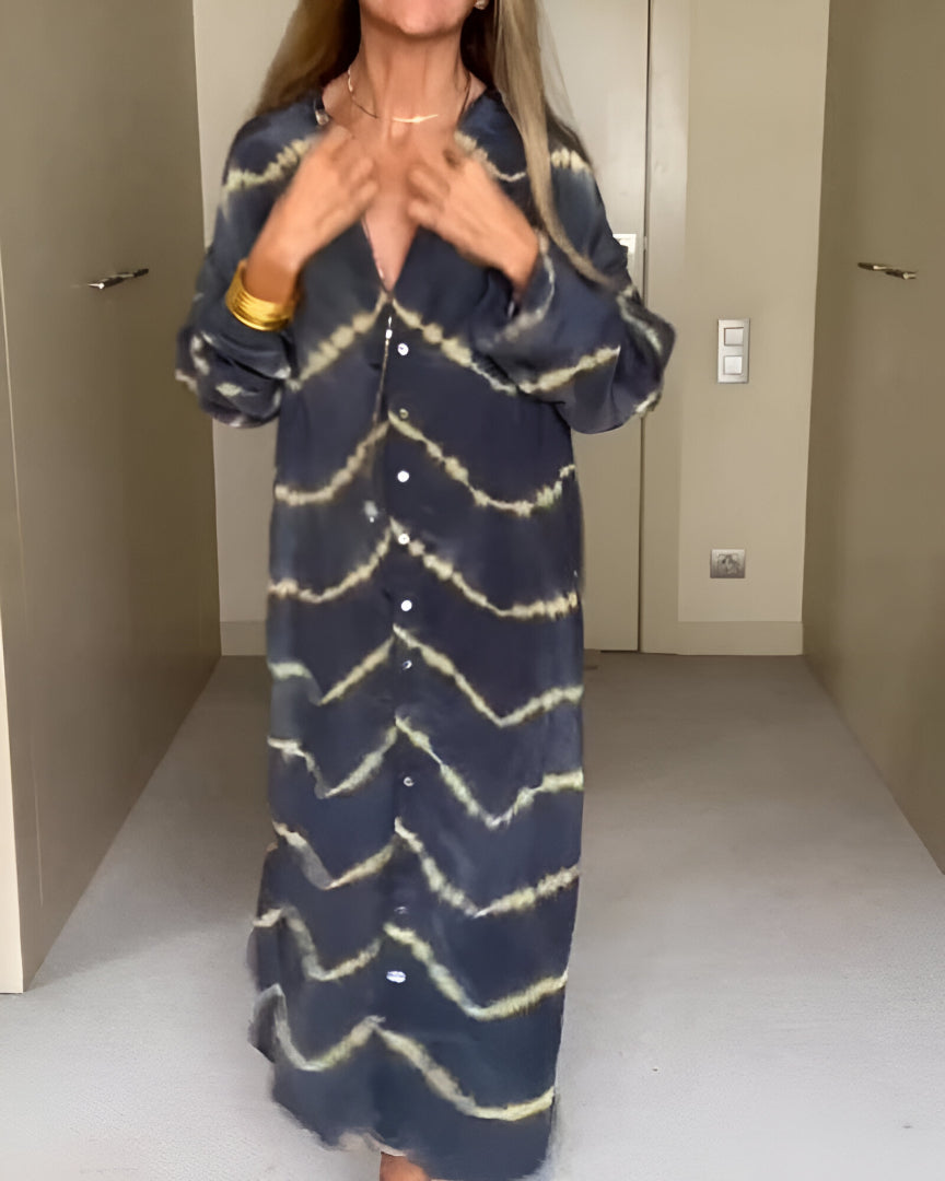 Aviyra - Weiches gestreiftes Boho-Maxikleid