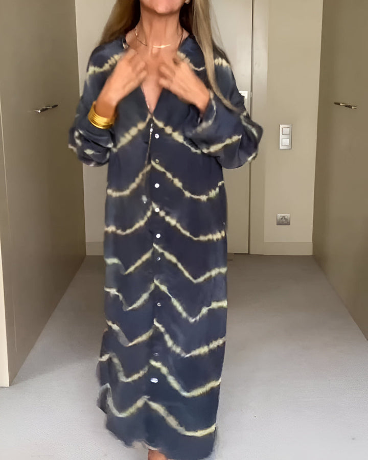 Aviyra - Weiches gestreiftes Boho-Maxikleid