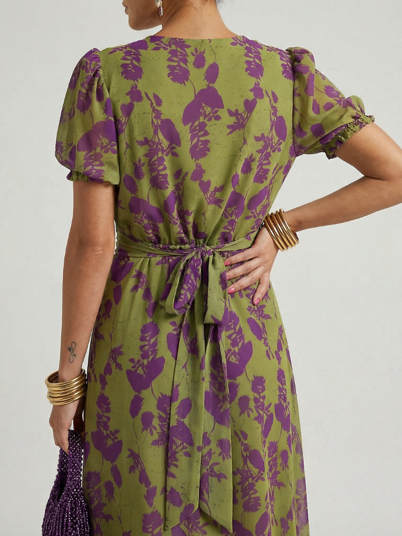 Odetta - Florales Midi-Wickelkleid mit weicher Haptik