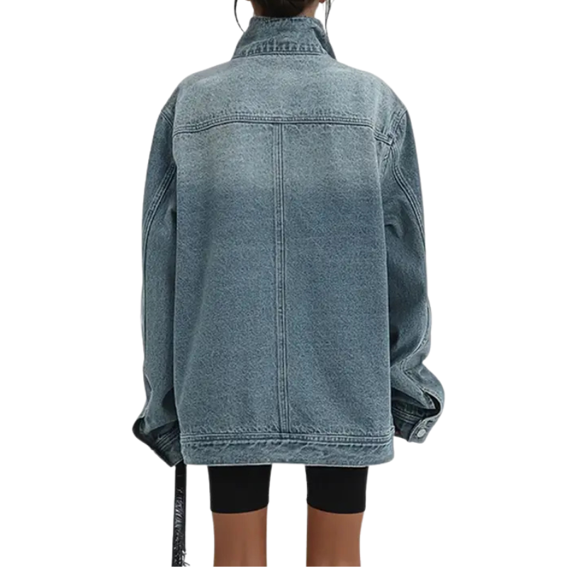 Zenaya - Strukturierter, asymmetrischer Mantel mit Knopfleiste