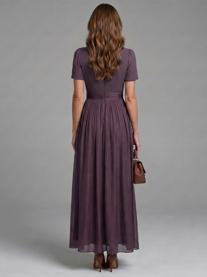 Jovelle - Soft-Touch Plissé-Maxikleid