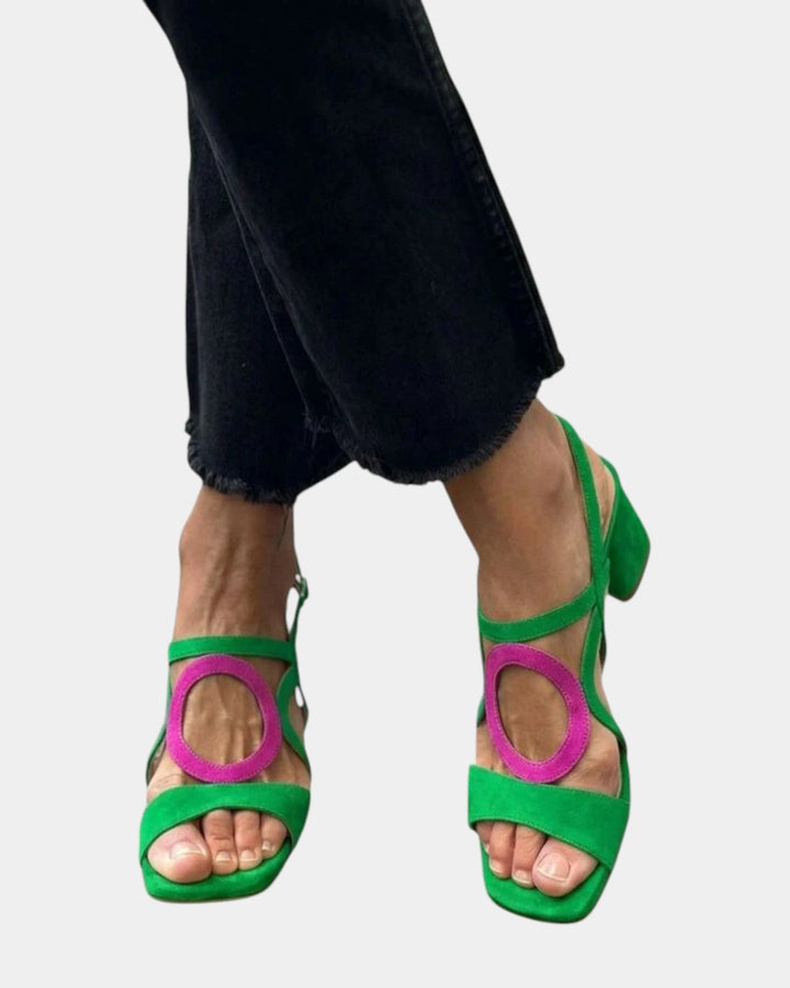 Florette - Sandaletten mit Cut-outs am Riemen und Blockabsatz