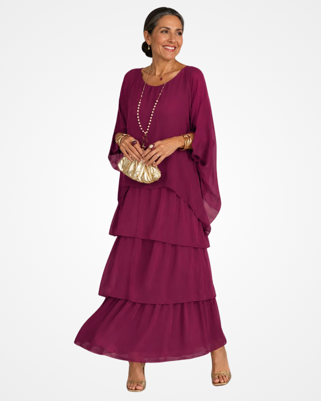 Sylvia - Fließendes Soft-Touch-Maxikleid