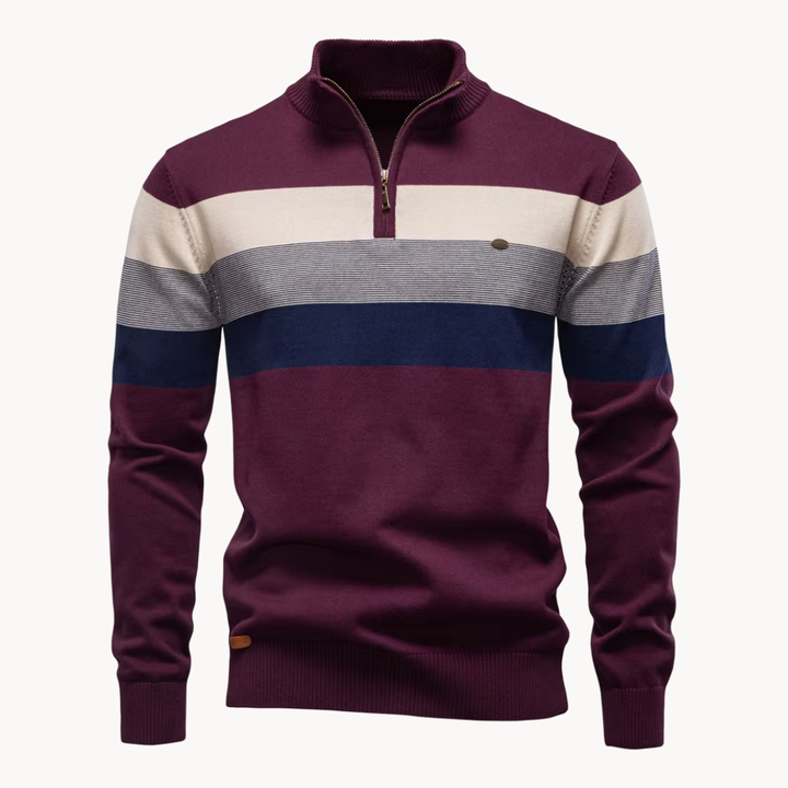 Sylvar - Stretchstrick-Viertelreißverschluss-Pullover