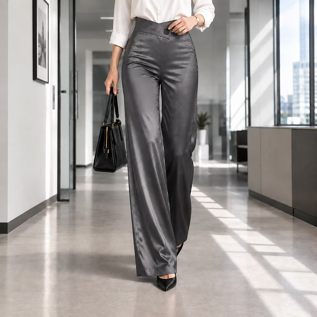 Anouk - Elegante hochtaillierte weite Hose