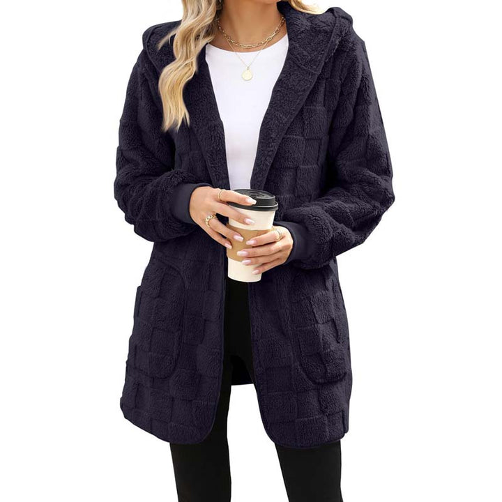 Zinnabelle - flauschige Kapuzenstrickjacke