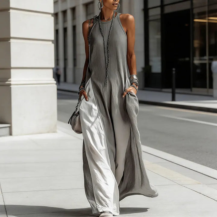 Zarella - Soft-Touch-Farbblock-Maxikleid