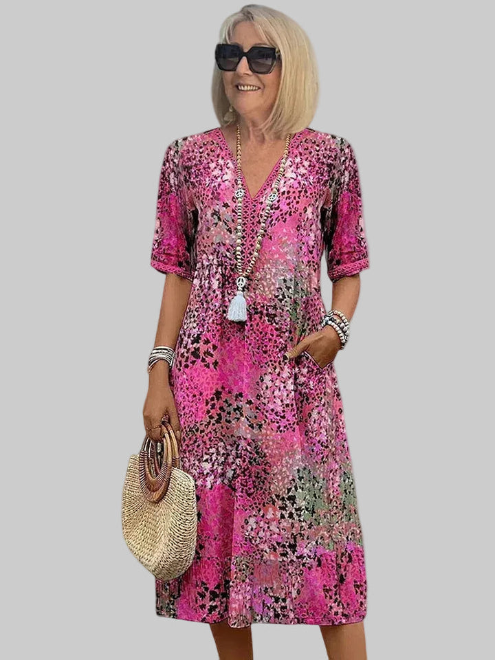 Marisse - Soft-Touch-Midikleid mit Blumenprint