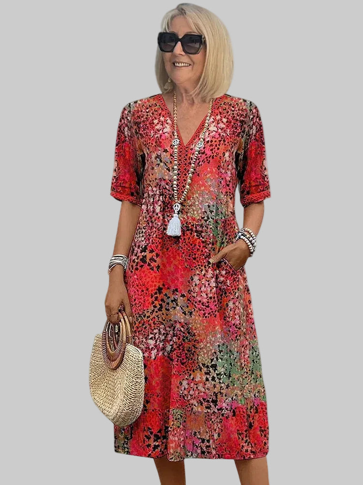 Marisse - Soft-Touch-Midikleid mit Blumenprint