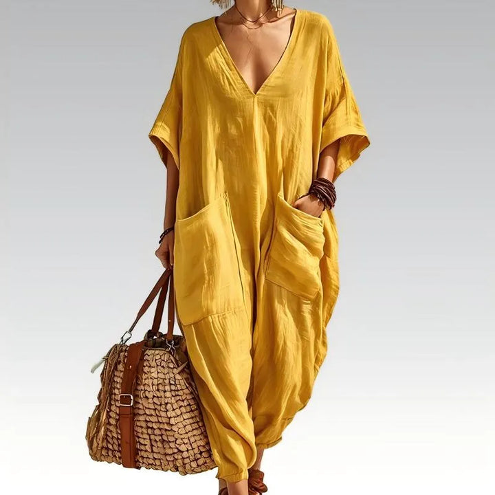 Evelisse - Luftiger Jumpsuit mit Fledermausärmeln und Taschen