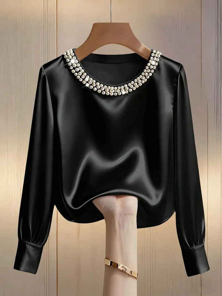 Avara - Elegante perlenbesetzte Bluse