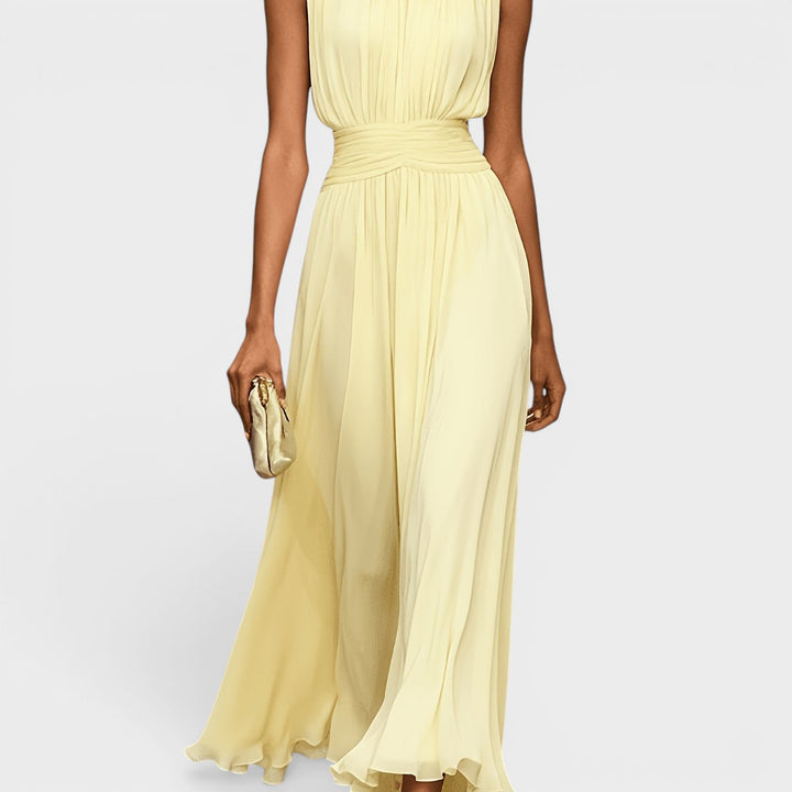 Evadne - Drapiertes Premium-Midikleid