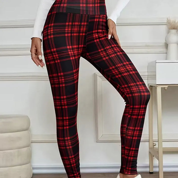 Estelyn - Klassische karierte Stretch-Leggings