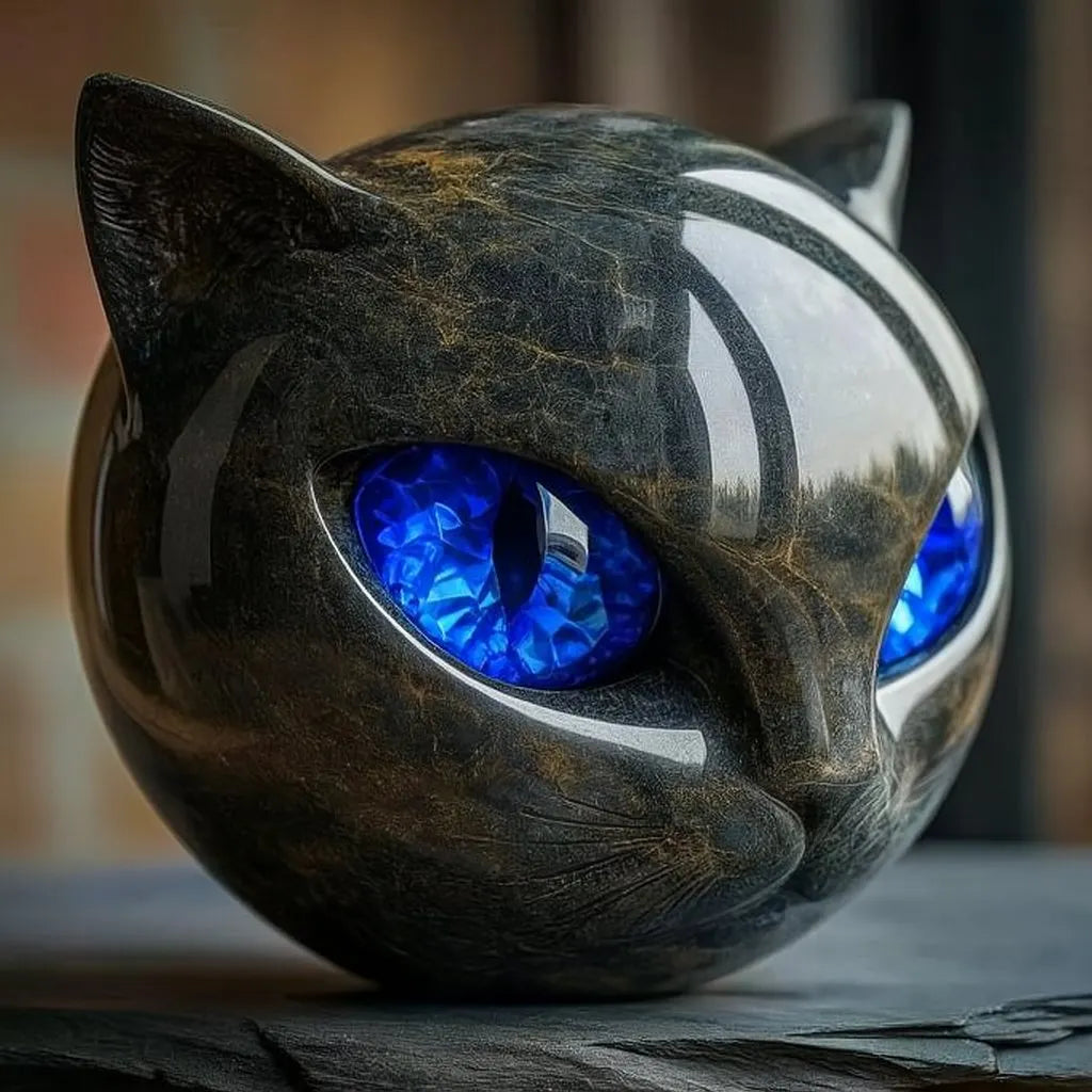 Bellanora - skulpturales Katzenkopf-Ornament