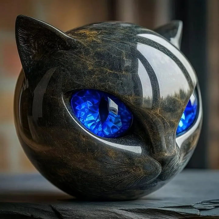 Bellanora - skulpturales Katzenkopf-Ornament