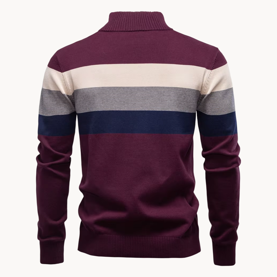 Sylvar - Stretchstrick-Viertelreißverschluss-Pullover