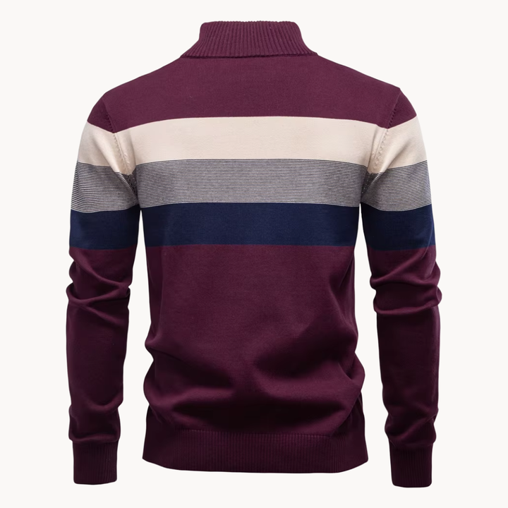 Sylvar - Stretchstrick-Viertelreißverschluss-Pullover