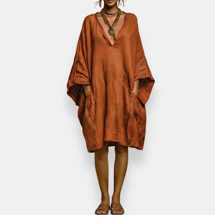 Cleo - Luftiges Batwing-Kleid mit V-Ausschnitt