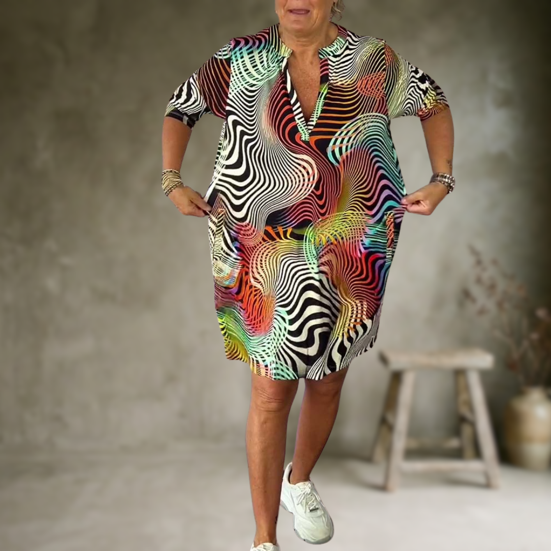 Tialora - Soft-Touch V-Ausschnitt-Kleid