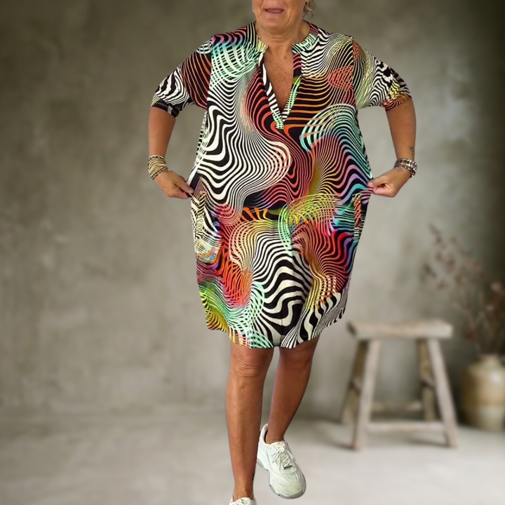 Tialora - Soft-Touch V-Ausschnitt-Kleid