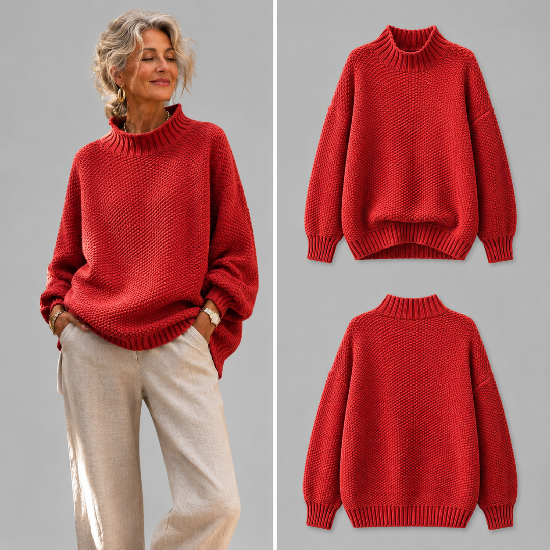 Oriane - Strukturierter Stehkragenpullover