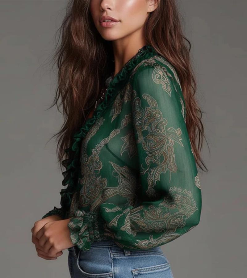 Taviana - Bluse mit weicher Haptik und Rüschen-Details