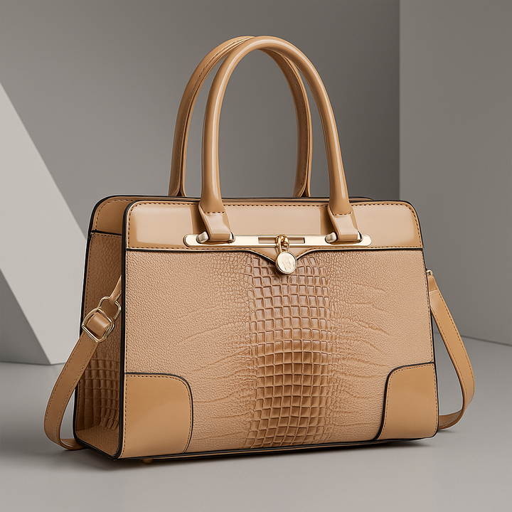 Aeryn - Strukturierte Handtasche mit Krokoprägung