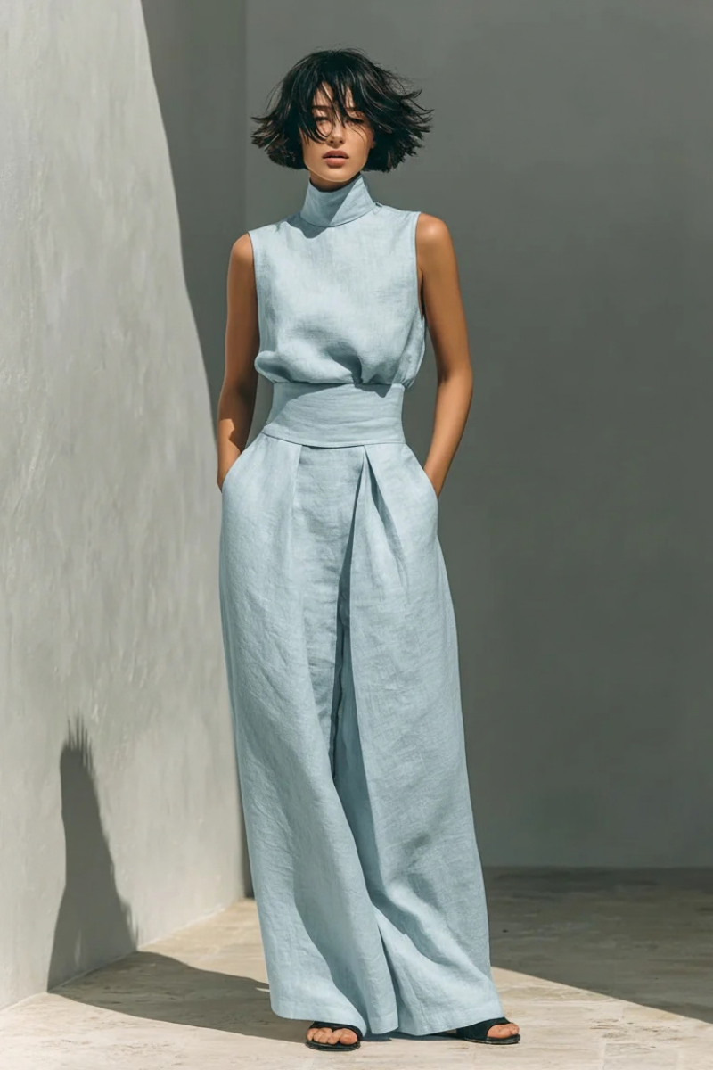 Nerina - Ärmelloser Jumpsuit mit weitem Bein
