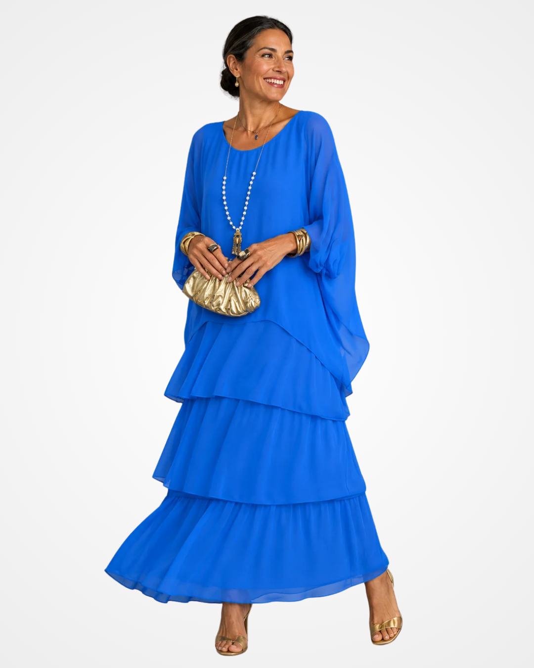 Sylvia - Fließendes Soft-Touch-Maxikleid