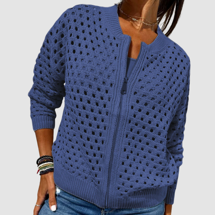 Kaelina - Weiche Strickjacke mit Reißverschluss